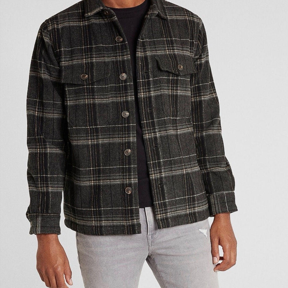 Express Wool Sherpa Lined Flannel Jacket